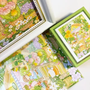 There is a flower shop puzzle card.