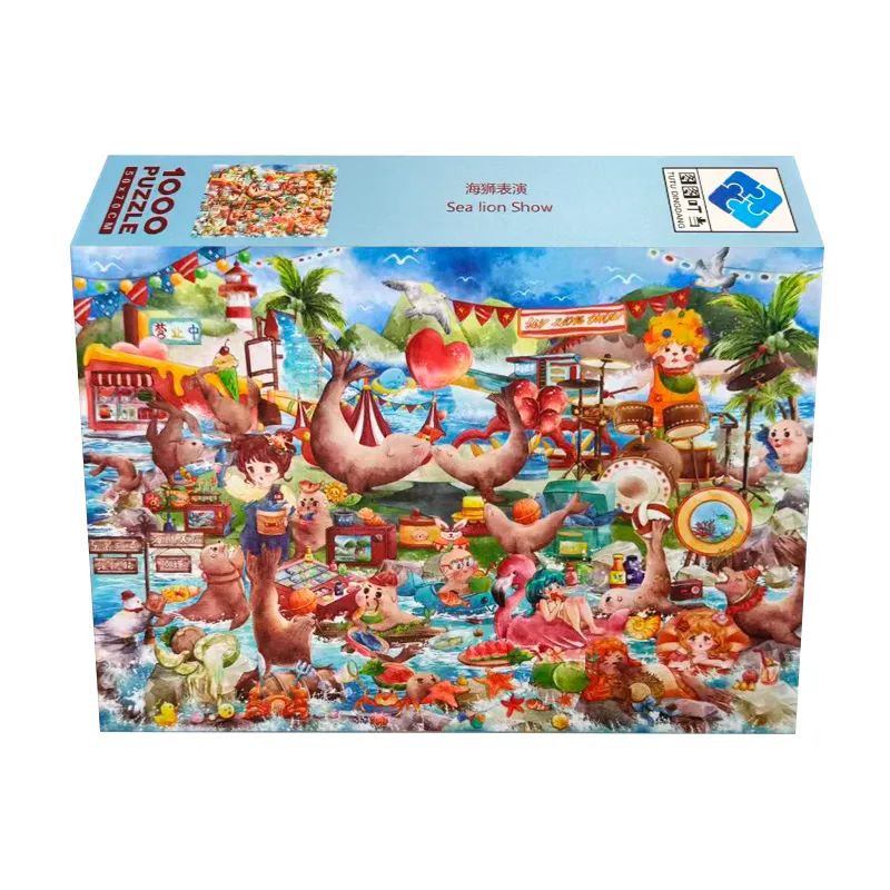 Seal performance jigsaw puzzle blue card