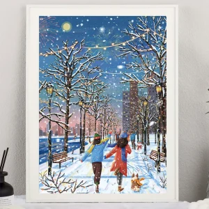 Warm Winter Puzzle Blue Card