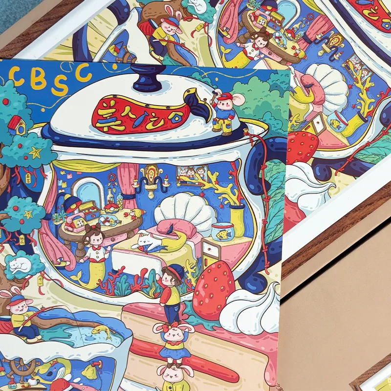 Mermaid House Puzzle Blue Card - 图片 2