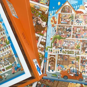 A collage of ten households' blue cards