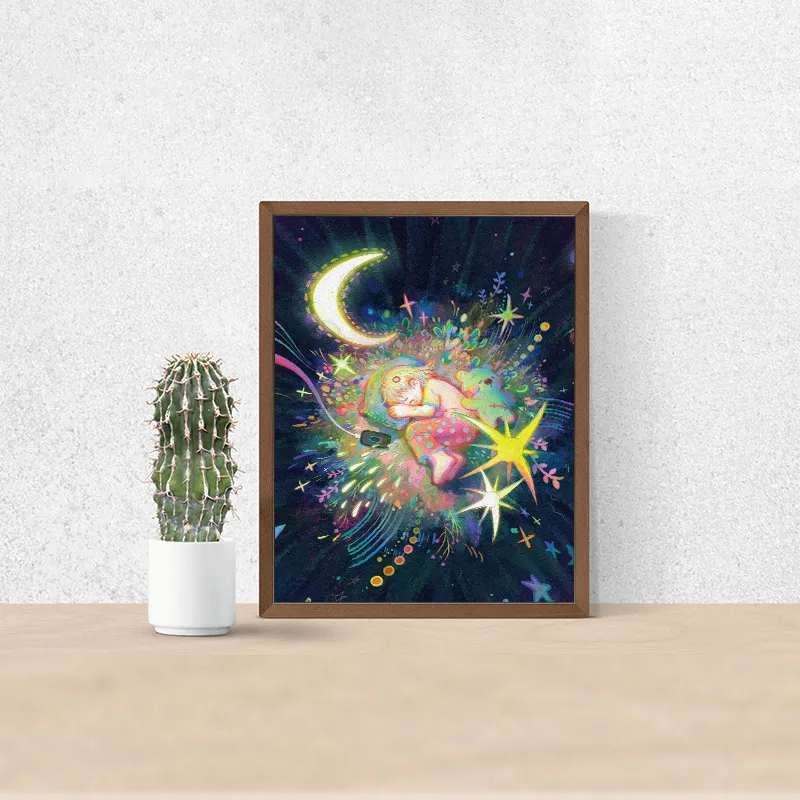 Solitary Moon Companion Puzzle Blue Card