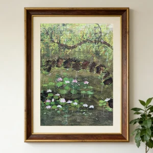 Chinese-style aesthetic "Drizzle on Lotus Pond" 1000-piece blue card jigsaw puzzle
