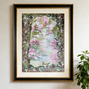 A 1000-piece Blue Card Jigsaw Puzzle Featuring Chinese Aesthetics Inspired by "The Peach Blossom Spring"