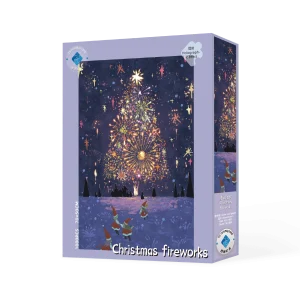 Christmas Fireworks Puzzle 1000 Pieces Blue Card