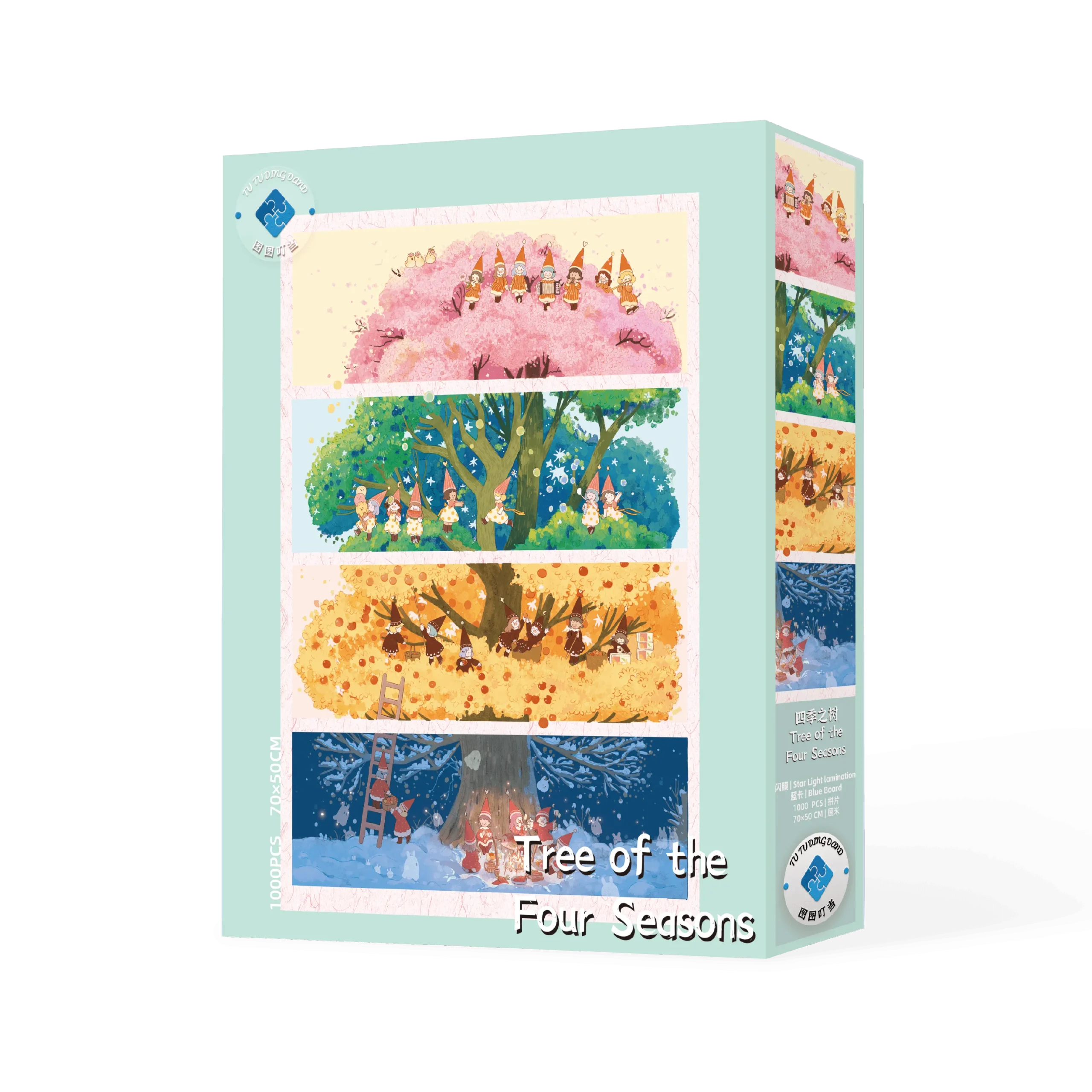 Four Seasons Tree Puzzle 1000 Pieces Blue Card